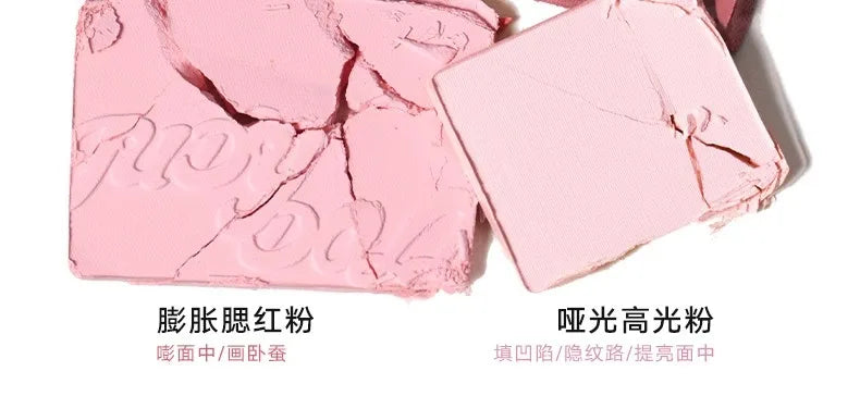 Judydoll 4 Color Blush Highlight Palette Expanding Color Matte Highlight Brightening Blush Cream Powder Blush Mud