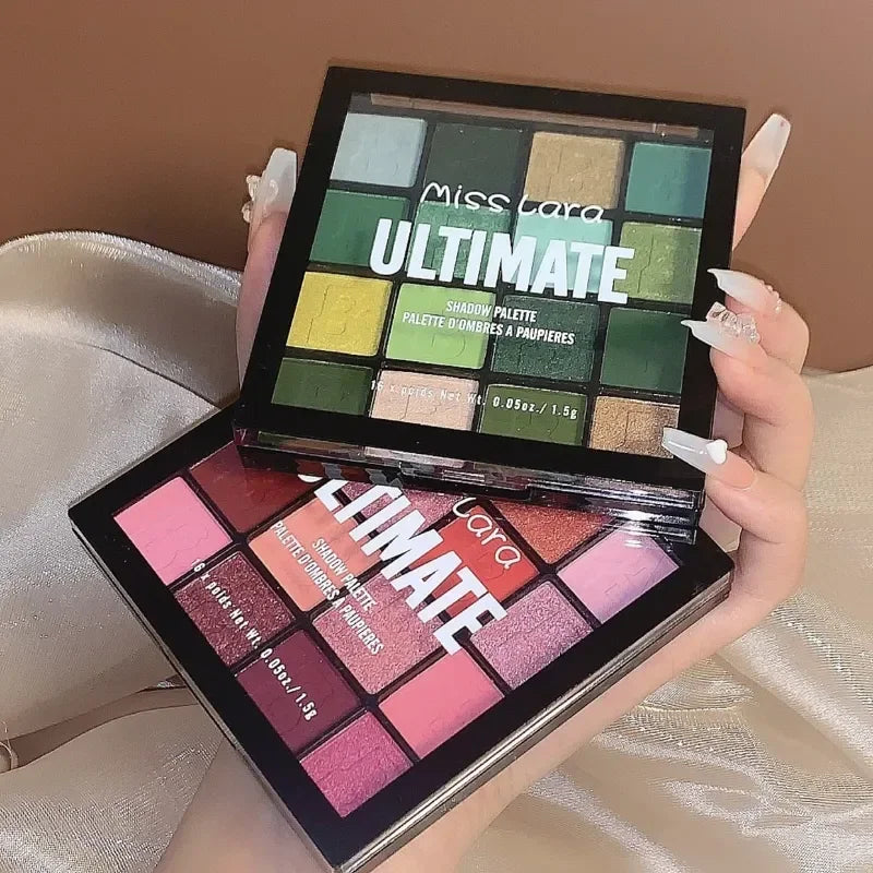 16 Colors Eyeshadow Palette Matte Glitter Pearlescent Powder Delicate Easy To Clear Shimmer Eye Shadow Green Spirit Make Up